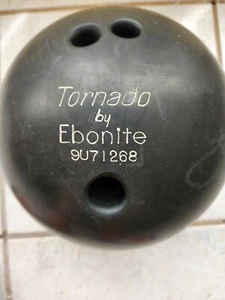 Vintage Ebonite Tornado Bowling Ball Black 10 lbs 10oz 9U71268 - Picture 1 of 4