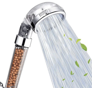New Shower Head 3 Mode High Pressure 40% Water Saving Filters Adjustable Ionic