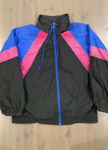 Vintage Milano Sport  80s 90s Track Jacket & Pants Set Suit Nylon Pink Blue Sz M
