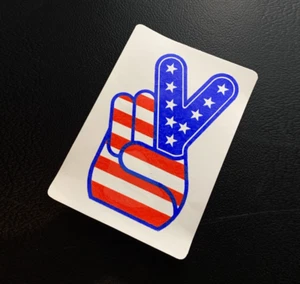 VTG PEACE AMERICAN FLAG USA IRON ON transfer TURNED TO SKATEBOARD STICKER decal - Picture 1 of 6