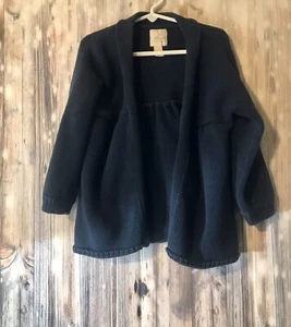 Fleur Des Champs Youth Girl Navy Blue Open Front Sweater Top Size XL 100% Cotton - Picture 1 of 7