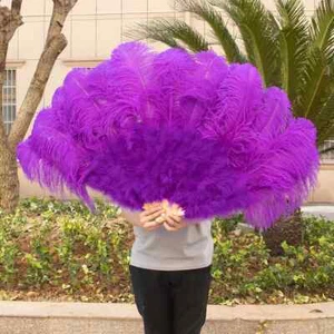 1/2pcs Large Fluffy Feather Fans Performance Dance Stage Show Props lot - Picture 1 of 39