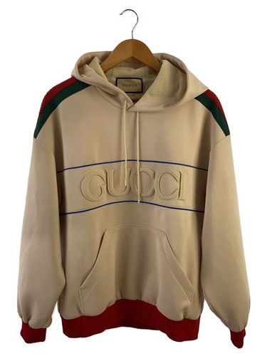 GUCCI Pullover in Neoprene Felpa con Cappuccio Panna Poliestere M #EG AGA