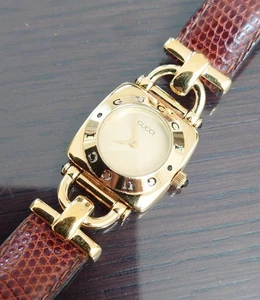 Gucci Horsebit 6300L Damen Quarz Vintage Gold Uhr Funktioniert Gut! - Bild 1 von 9