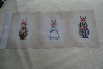 Schöner Bilder Stoff TIERE Baumwolle ca. 13 cm x 32 cm Patchwork Basteln DIY - Bild 1 von 4