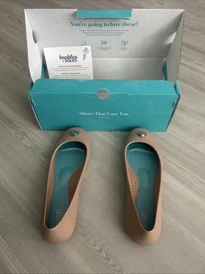 Oka-B Women's Size 7 Jelly Sustainable Ballet Flats BEIGE Shoes Slip-on USA-made - Image 1 of 4