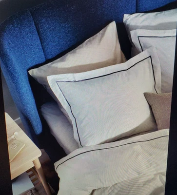 Funda nórdica Ikea SILVERTISTEL Queen + 2 fundas de almohada funda de sábana blanca gris NUEVA Foto 1 de 4