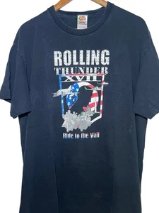 De colección Rolling Thunder Motocicleta Rally Paseo a la Pared Para Hombre XL Militar - Imagen 1 de 7