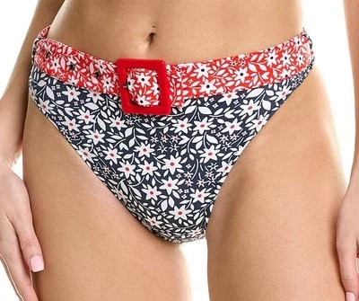 GOTTEX Luma Mujer Calzoncillo Pierna Alta Cinturón Natación Parte Inferior Margaritas Azul Marino Rojo Talla 10 Foto 1 de 4