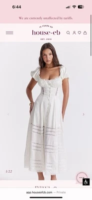 Vestido House Of CB Eviana seda real marfil Foto 1 de 4