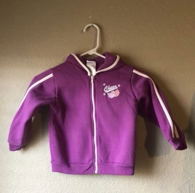 Okie Dokie Sudadera con Capucha Niñas Púrpura Cremallera Polar Informal Alegría Sudadera con Capucha Chaqueta 4T Foto 1 de 4