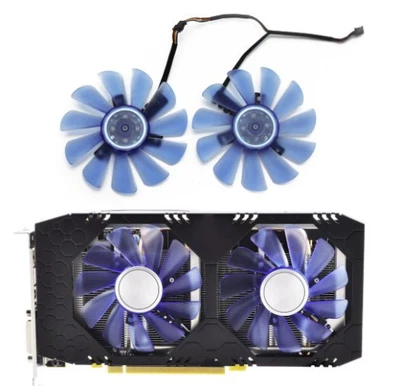 Pair Fans Cooler Fan For HIS RX570 RX 570 RX470 IceQ  GPU FDC10U12S9-C 88mm - Image 1 of 4