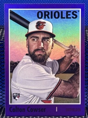 2024 Topps Archives COLTON COWSER Baltimore Orioles Purple Foil RC Rookie Card - Image 1 of 2