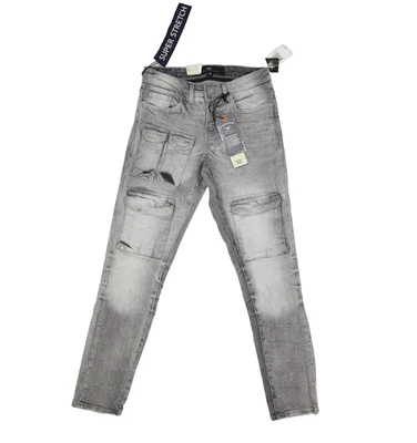 Jordan Craig Jeans Boys Size 12 Gray Cement Wash Super Stretch Cargo Pockets New - Image 1 of 4