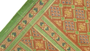 Patola Sari Tissu Vintage Artisanal Matériel Fabrication de Robes Couture - Picture 1 of 9
