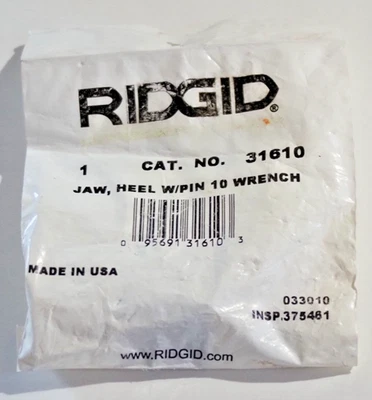 Ridgid 31610 Jaw, Heel, w/pin 10 Wrench - Image 1 of 2