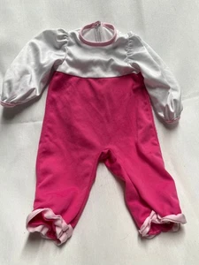 Vestiti per bambola bambina - rosa e bianco pezzo unico - Foto 1 di 2
