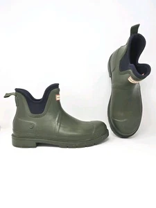 Hunter Men's Chelsea Rain Ankle Waterproof Boots Green & Blue Pull-On US Size 10 - Picture 1 of 10