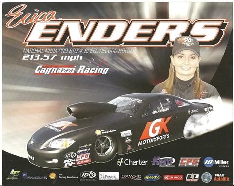 2012 ERICA ENDERS GK MOTORSPORTS CAGNAZZI RACING POSTCARD! 1ST VERSION!! Cover