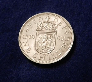 1963 Gran Bretaña Chelín - Moneda Cresta Escocesa - Reina Isabel - Ver Fotos - Imagen 1 de 2