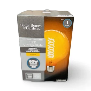 NIB! 60-Watt Vintage Style Clear Amber Glass G40 LED Globe Light 5-inch Diameter - Picture 1 of 4