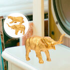  2 Pcs Cartoon Animals Models Household Decor Gold Ornaments Edition