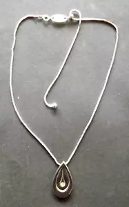 Newbridge (NB): Droplet pendant, teardrop design with clear chaton stone - VGC - Picture 1 of 1