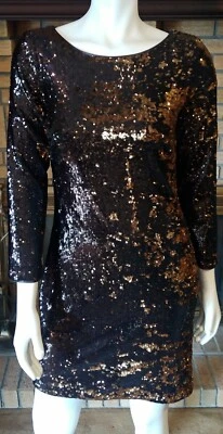 Vestido Halston Heritage Bronce/Dorado Lentejuelas Elastizadas Nuevo con Etiquetas $495 Talla Pequeña Foto 1 de 4
