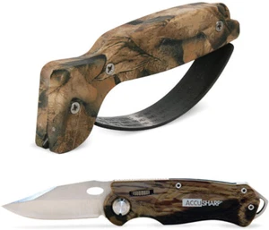 Juego de dos afiladores de cuchillo de bloqueo de rueda de camuflaje AccuSharp 042C - Imagen 1 de 1