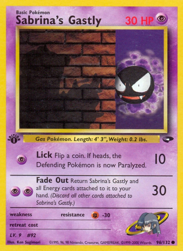 2000 Pokemon TCG: Gym Challenge - Sabrina's Gastly - 1st Edition - Near Mint - Image 1 of 1
