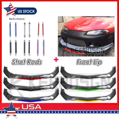 Kit de carrocería divisor de labios parachoques delantero de fibra de carbono para Mitsubishi Eclipse gsx gs gt Foto 1 de 4