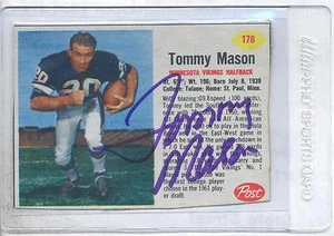 Tommy Mason 1962 Post #178 Autographed Football Card Minnesota Vikings DECEASED - Picture 1 of 1