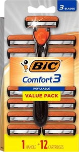 BIC Hybrid 3 Advance Men's Razors Kit - Pack of 1 Handle and 12 Cartridges - Picture 1 of 4