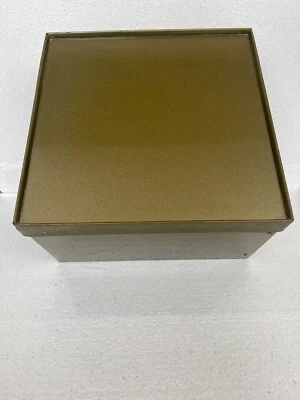 Caja de almacenamiento de maquillaje de metal tono dorado vintage con tapa de plástico caja decorativa Foto 1 de 4