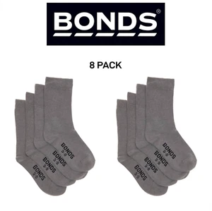 Bonds Kids School Oxford Crew Socks Comfort and Serious Softness 8 Pack R6074W - Picture 1 of 3