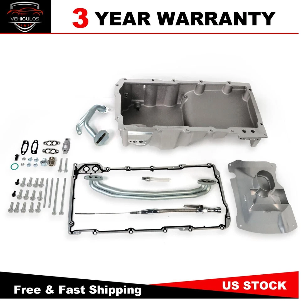 Front Wet Sump Retro Engine Oil Pan Kit 81076 For Chevy LS1 LS2 LS3 LSX 4.8-6.2L - Image 1 of 4