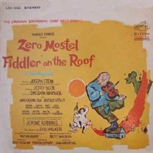 ZERO MOSTEL FIDDLER ON ROOF VG+ ORIG BROADWAY CAST STEREO ALBUM LP 1965 - Imagen 1 de 6