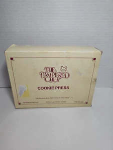 1992 The Pampered Chef Cookie Press with 10 Discs - White - NO DECORATING TIPS - Picture 1 of 3