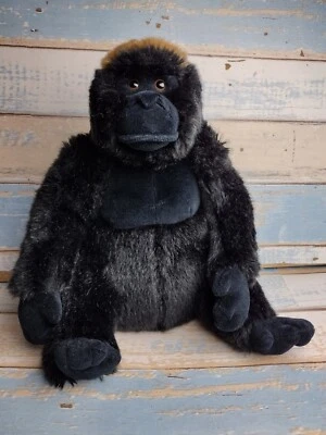 Ganz Webkinz Signature endangered Gorilla Plush No Code 10" sitting black Toy - Image 1 of 4