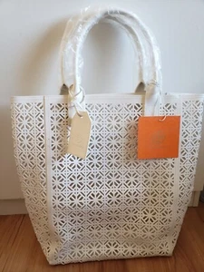 TORY BURCH White Designer Tote Shopper Pool Beach Bag (New with Tags) - Picture 1 of 4