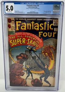 Fantastic Four #18 CGC 5.0 1963 Origin & 1st app the Super-Skrull Marvel Comics - Picture 1 of 4