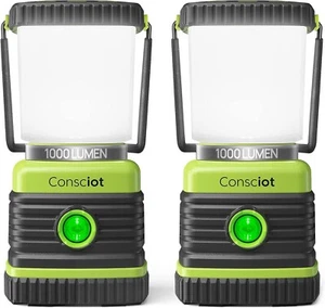 LED Camping Lantern, 4 Light Modes, Waterproof Tent Lights, Power Outages, 2 pk - Picture 1 of 8