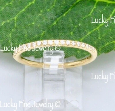 14k Yellow Gold Ladies  Natural Diamond Ring stackable Band 0.14 ct - Image 1 of 4