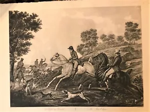Vernet.La chase au Renard. Grabado original circa 1830 - Imagen 1 de 1