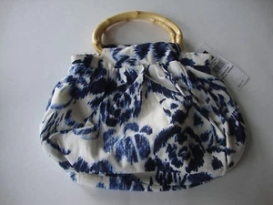 Baby Gap FIRST PARTY Blue Floral Faux Bamboo Bag Purse NWT - Spring Summer - Picture 1 of 8