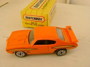 1995 MATCHBOX SUPERFAST #70 ORANGE PONTIAC GTO JUDGE NEW IN BOX - Picture 1 of 3