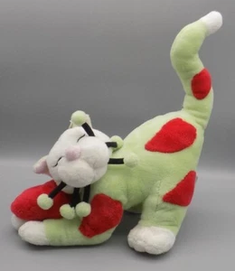 Peluche Amy Lacombe stravagante argilla gatto Cherish 2001 verde cuori rossi #23008 alto 13" - Foto 1 di 11