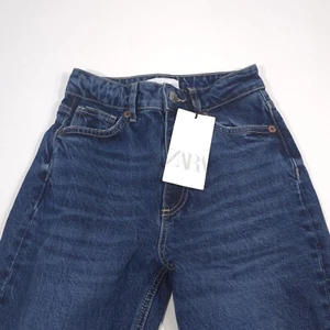 Nuevos Jeans Zara Azul Tiro Medio Largo Completo Talla 2 - Imagen 1 de 9