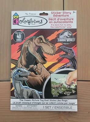Colorforms Jurassic World Sticker Story Adventure Set NEW Over 40 Colorforms - Image 1 of 2