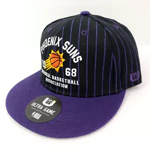 Ultra Game NBA Phoenix Suns 1968 Adult OS Pinstripe Purple Black Snapback Hat - Picture 1 of 7